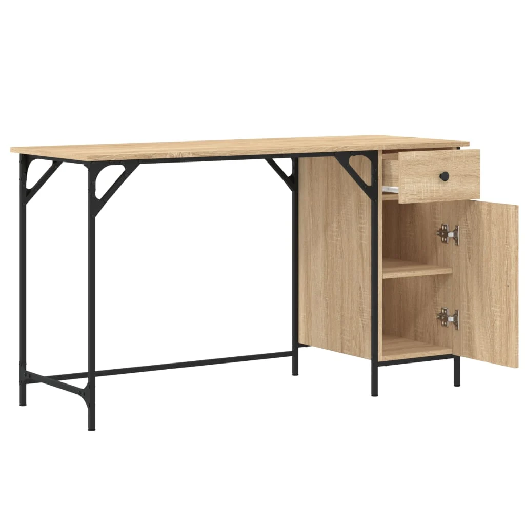 Bureau d'ordinateur 131 x 48 x 75 cm chêne sonoma bois d'ingénierie – vue en situation