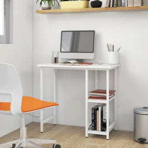 Bureau d'ordinateur 80 x 40 x 72 cm blanc mdf – vue d’ensemble