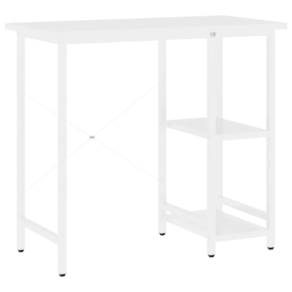 Bureau d'ordinateur 80 x 40 x 72 cm blanc mdf – vue de côté