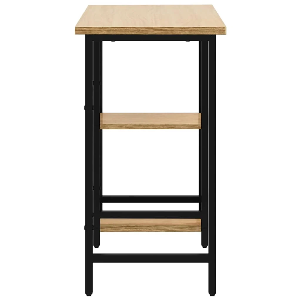 Bureau d'ordinateur 80 x 40 x 72 cm noir et chêne clair mdf – vue de dessus