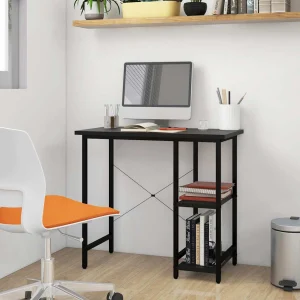 Bureau d'ordinateur 80 x 40 x 72 cm noir mdf – vue d’ensemble