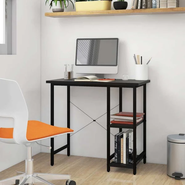 Bureau d'ordinateur 80 x 40 x 72 cm noir mdf – vue d’ensemble