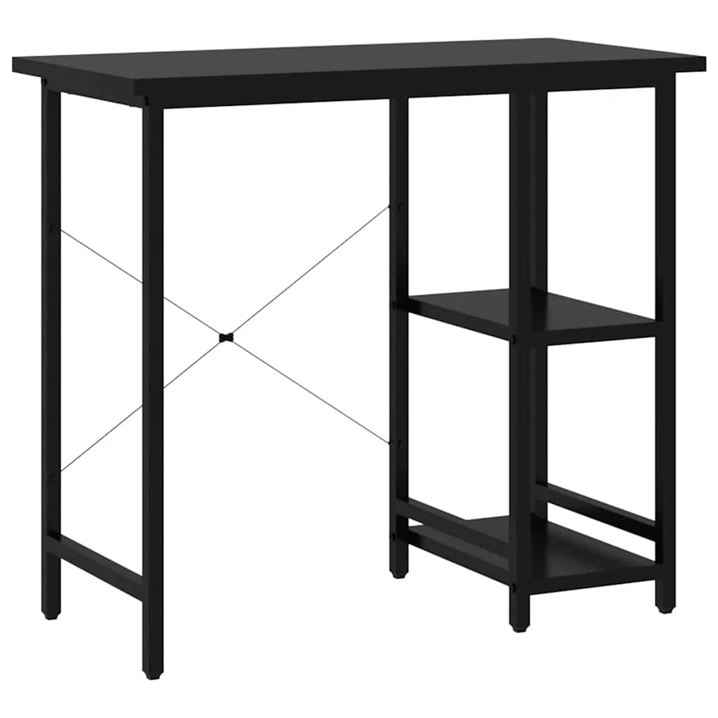 Bureau d'ordinateur 80 x 40 x 72 cm noir mdf – vue de côté