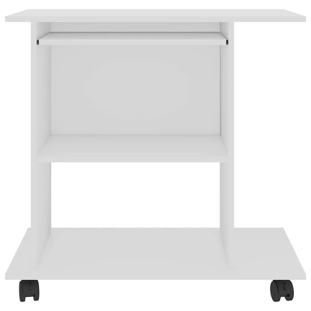 Bureau d'ordinateur 80 x 50 x 75 cm blanc bois d'ingénierie – vue de détail