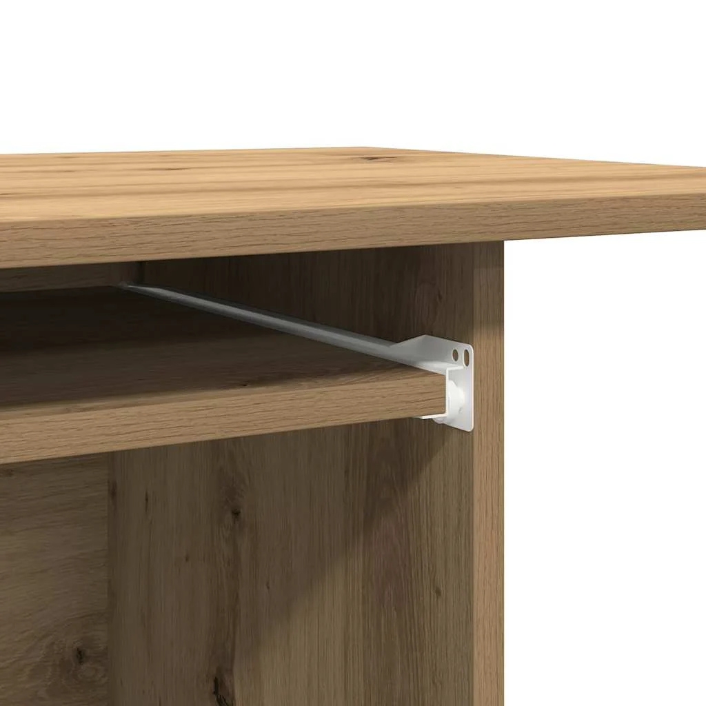 Bureau d'ordinateur 80 x 50 x 75 cm chêne artisanal bois d'ingénierie – vue de dos