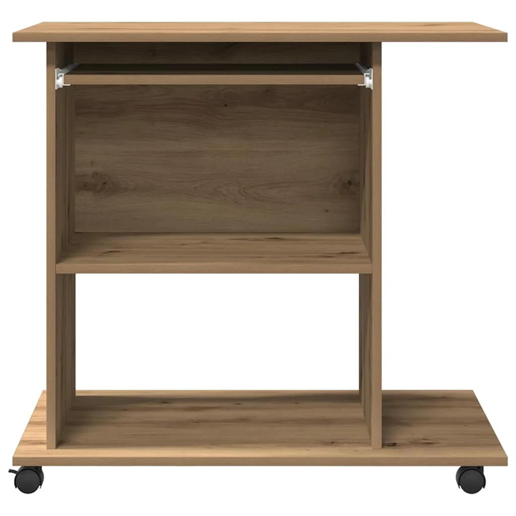 Bureau d'ordinateur 80 x 50 x 75 cm chêne artisanal bois d'ingénierie – vue de détail