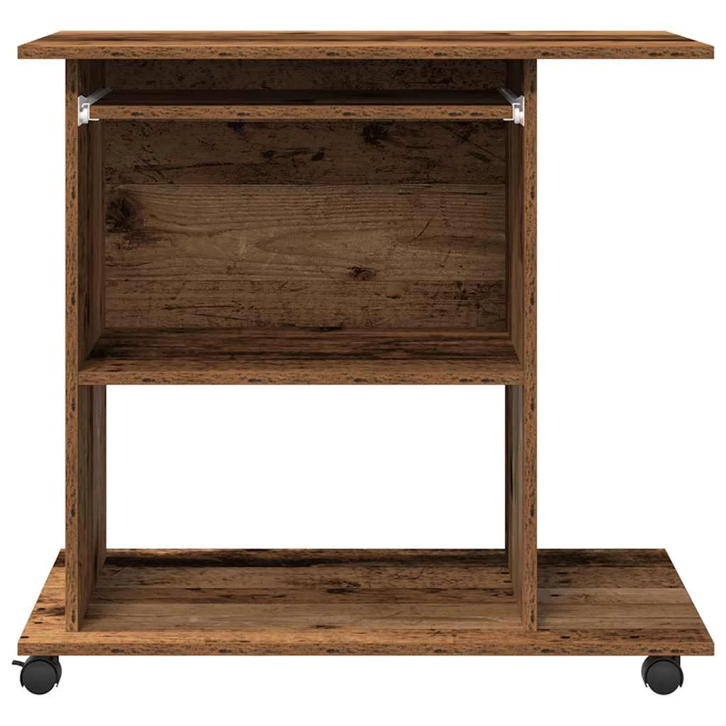 Bureau d'ordinateur 80 x 50 x 75 cm vieux bois bois d'ingénierie – vue en situation