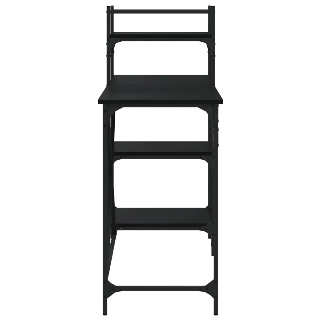 Bureau d'ordinateur avec étagères 120 x 47 x 109 cm noir bois d'ingénierie – vue de dessus