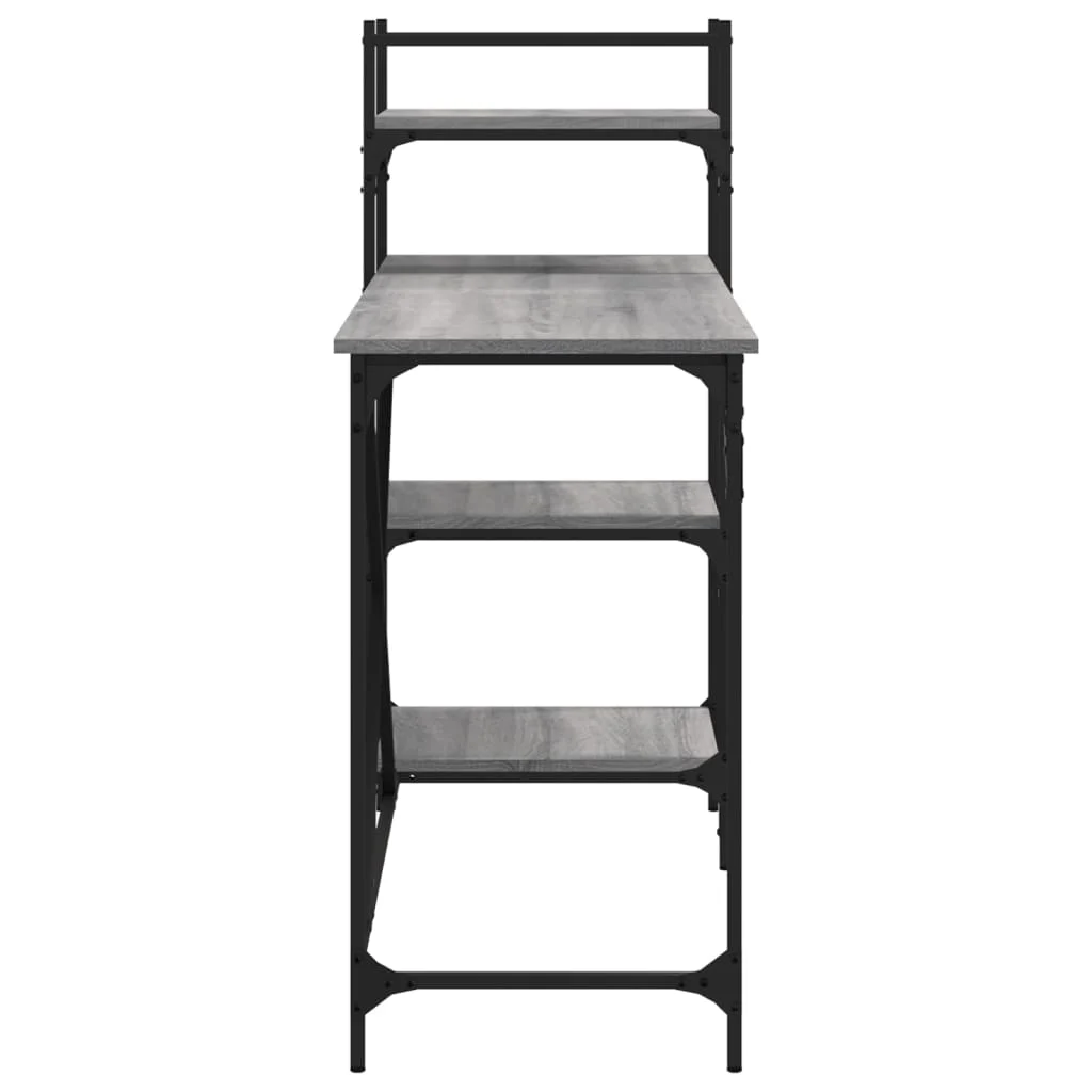 Bureau d'ordinateur avec étagères 120 x 47 x 109 cm sonoma gris bois d'ingénierie – vue en situation