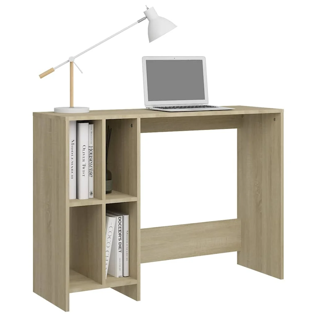 Bureau d'ordinateur portable 102,5 x 35 x 75 cm chêne sonoma bois d'ingénierie – vue de dessus