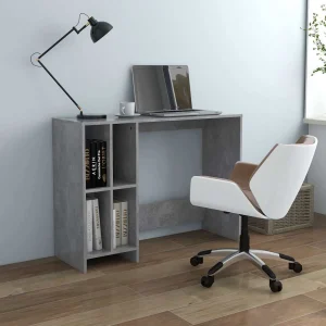 Bureau d'ordinateur portable 102,5 x 35 x 75 cm gris béton bois d'ingénierie – vue d’ensemble