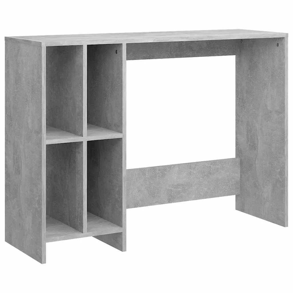 Bureau d'ordinateur portable 102,5 x 35 x 75 cm gris béton bois d'ingénierie – vue de côté