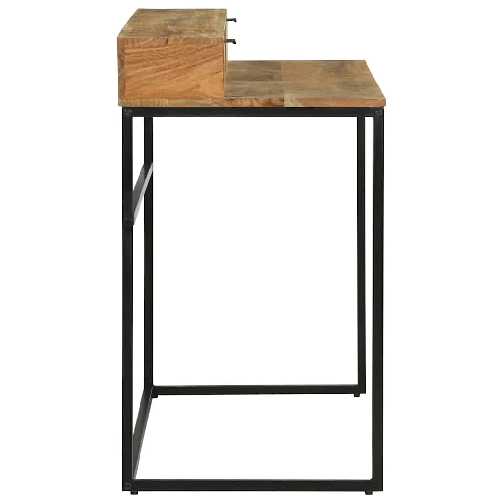 Bureau d'ordinateur avec tiroir 110 x 50 x 87 cm brun bois massif d'acacia – vue de dos