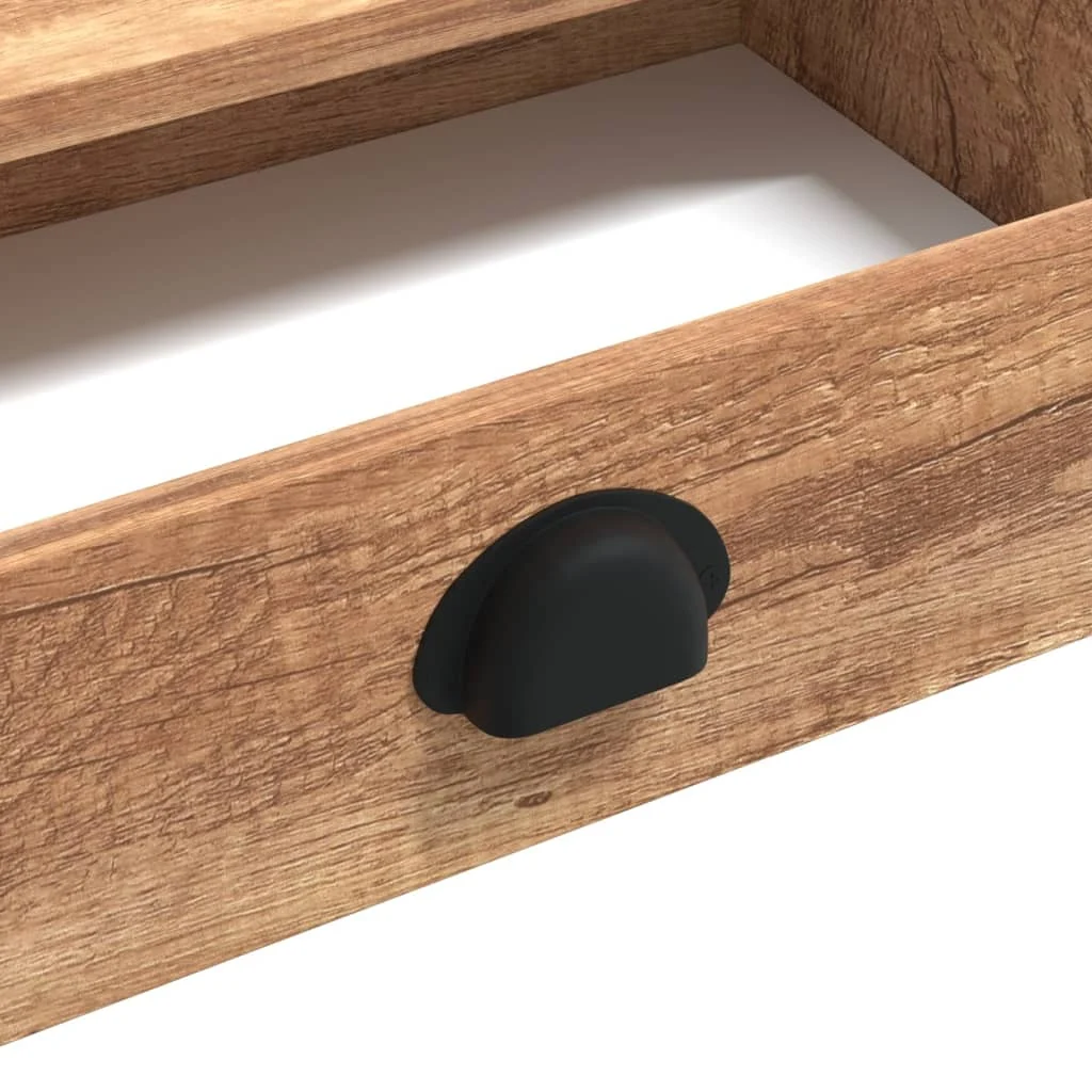 Bureau d'ordinateur avec tiroir couleur 110 x 50 x 75 cm brun bois d'ingénierie – vue de dos