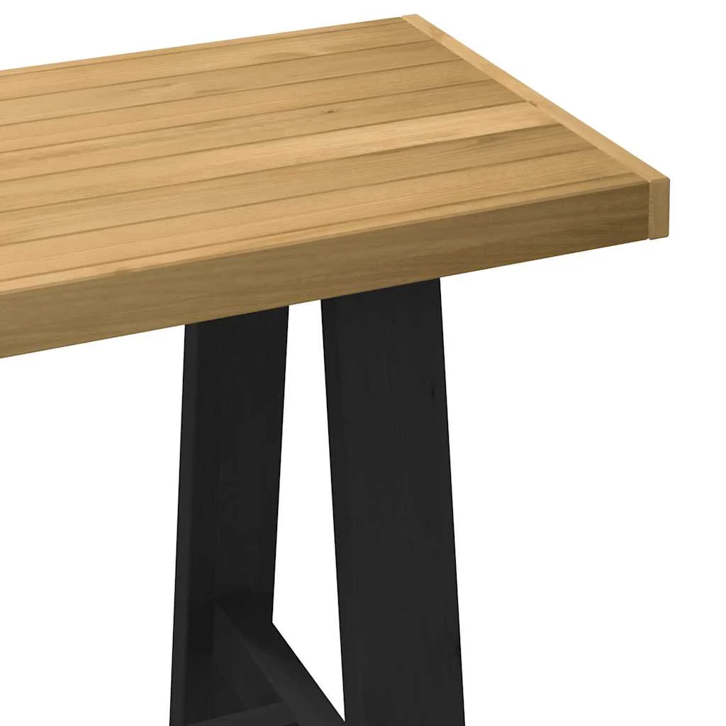 Bureau pieds en forme de A pin 120 x 50 x 75 cm brun bois massif – vue de dos