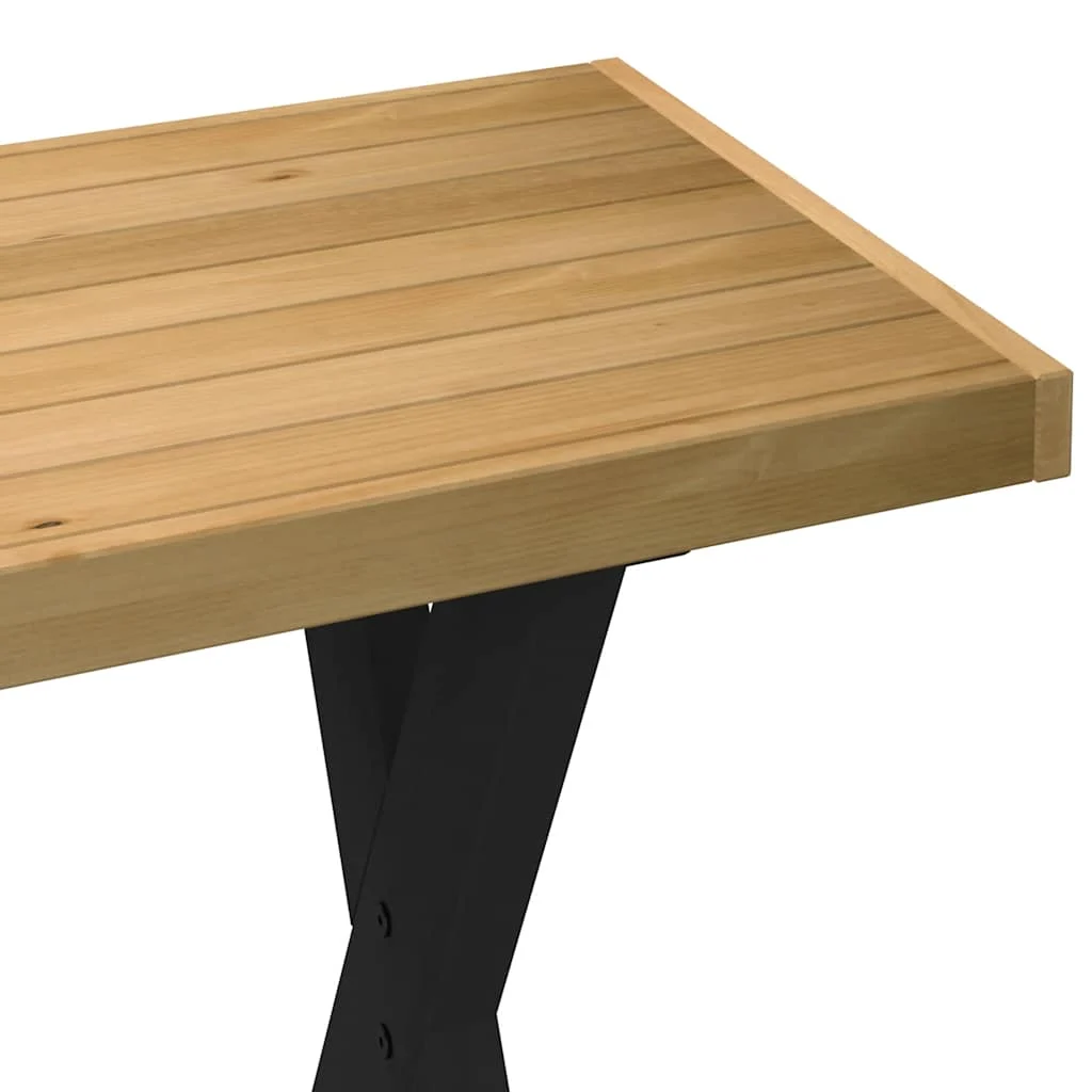 Bureau pieds en forme de X pin 120 x 50 x 75 cm brun bois massif – vue de dos