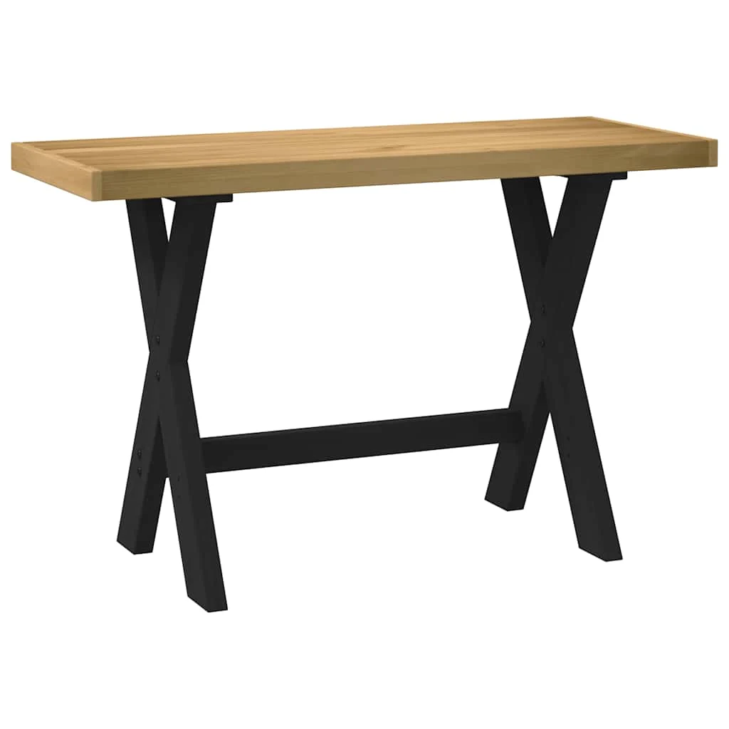 Bureau pieds en forme de X pin 120 x 50 x 75 cm brun bois massif – vue de côté