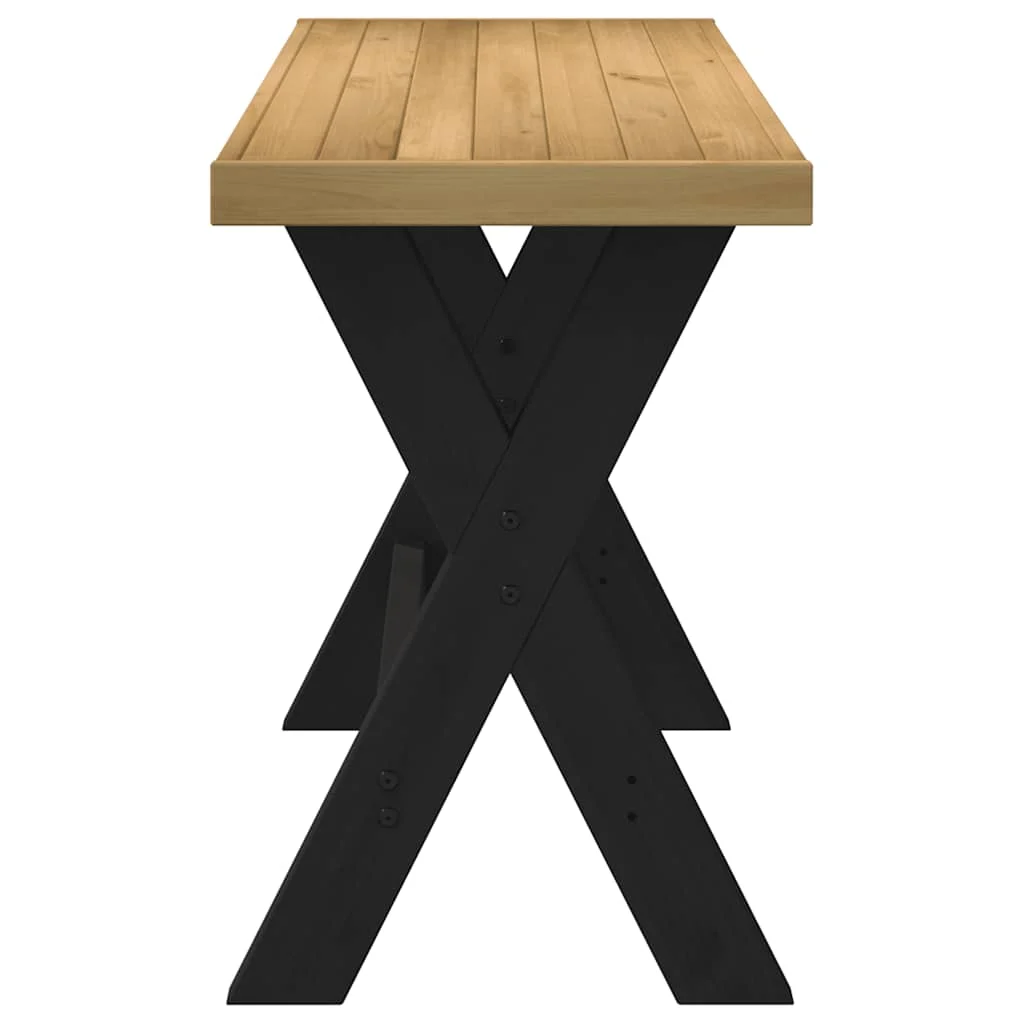 Bureau pieds en forme de X pin 120 x 50 x 75 cm brun bois massif – vue en situation