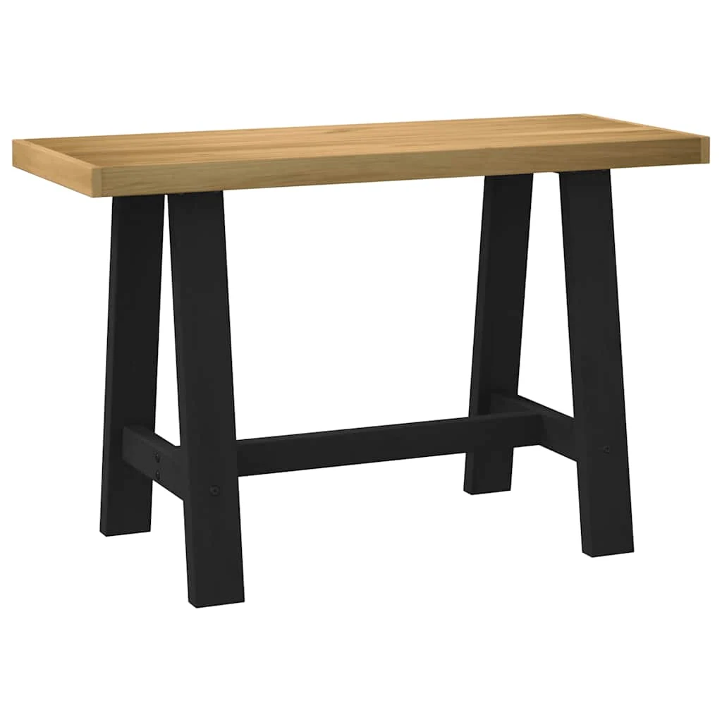 Bureau pieds en forme de A pin 120 x 50 x 75 cm brun bois massif – vue de côté