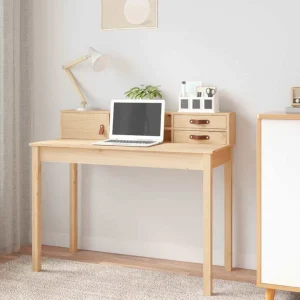 Bureau Pin 110 x 50 x 93 cm naturel bois massif – vue d’ensemble