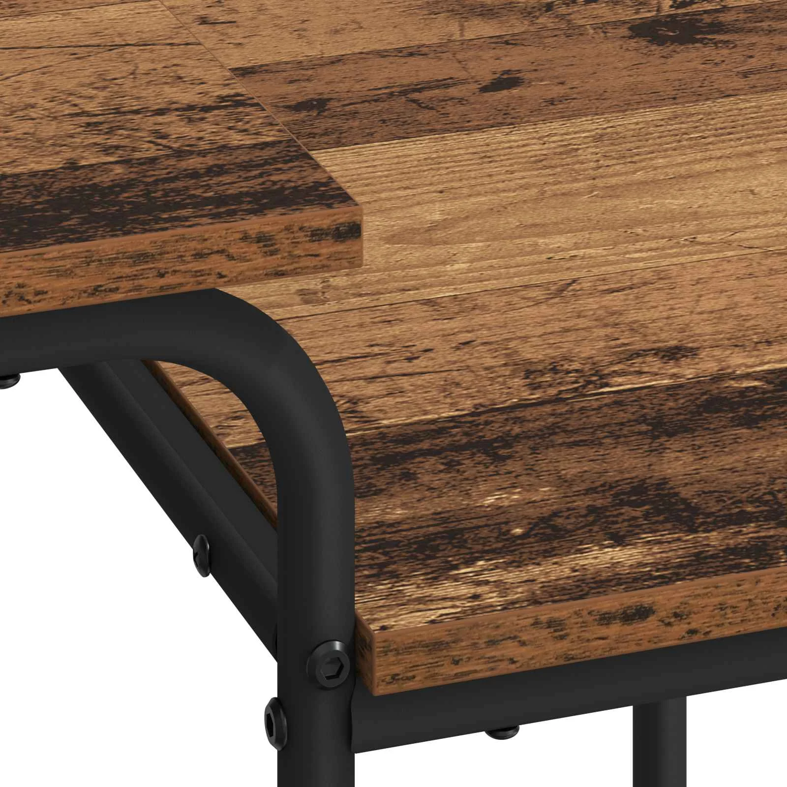 Bureau avec rangement 100 x 50 x 75 cm bois ancien bois d'ingénierie – vue de dos
