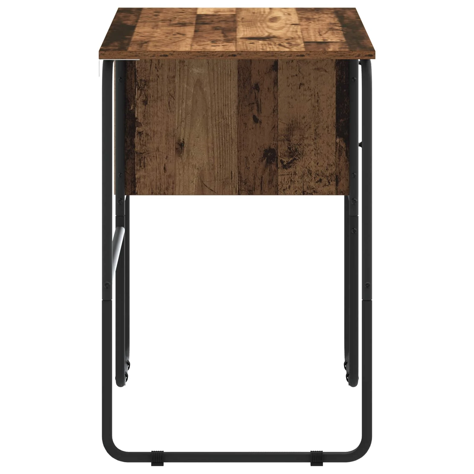 Bureau avec rangement 100 x 50 x 75 cm bois ancien bois d'ingénierie – modèle 2 – vue de dessus