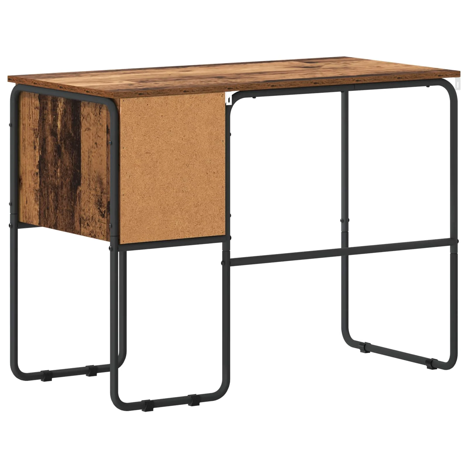 Bureau avec rangement 100 x 50 x 75 cm bois ancien bois d'ingénierie – modèle 2 – vue de dos