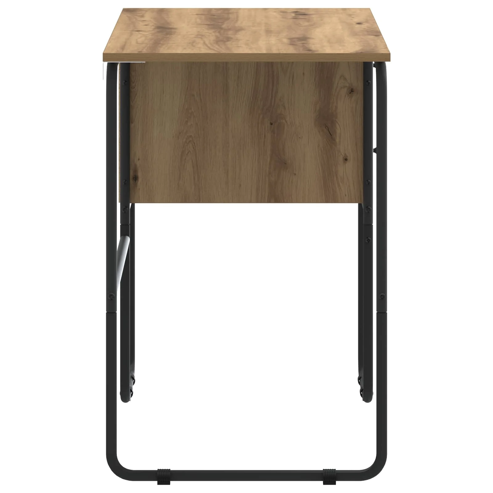 Bureau avec rangement 100 x 50 x 75 cm chêne artisanal bois d'ingénierie – modèle 2 – vue de dessus