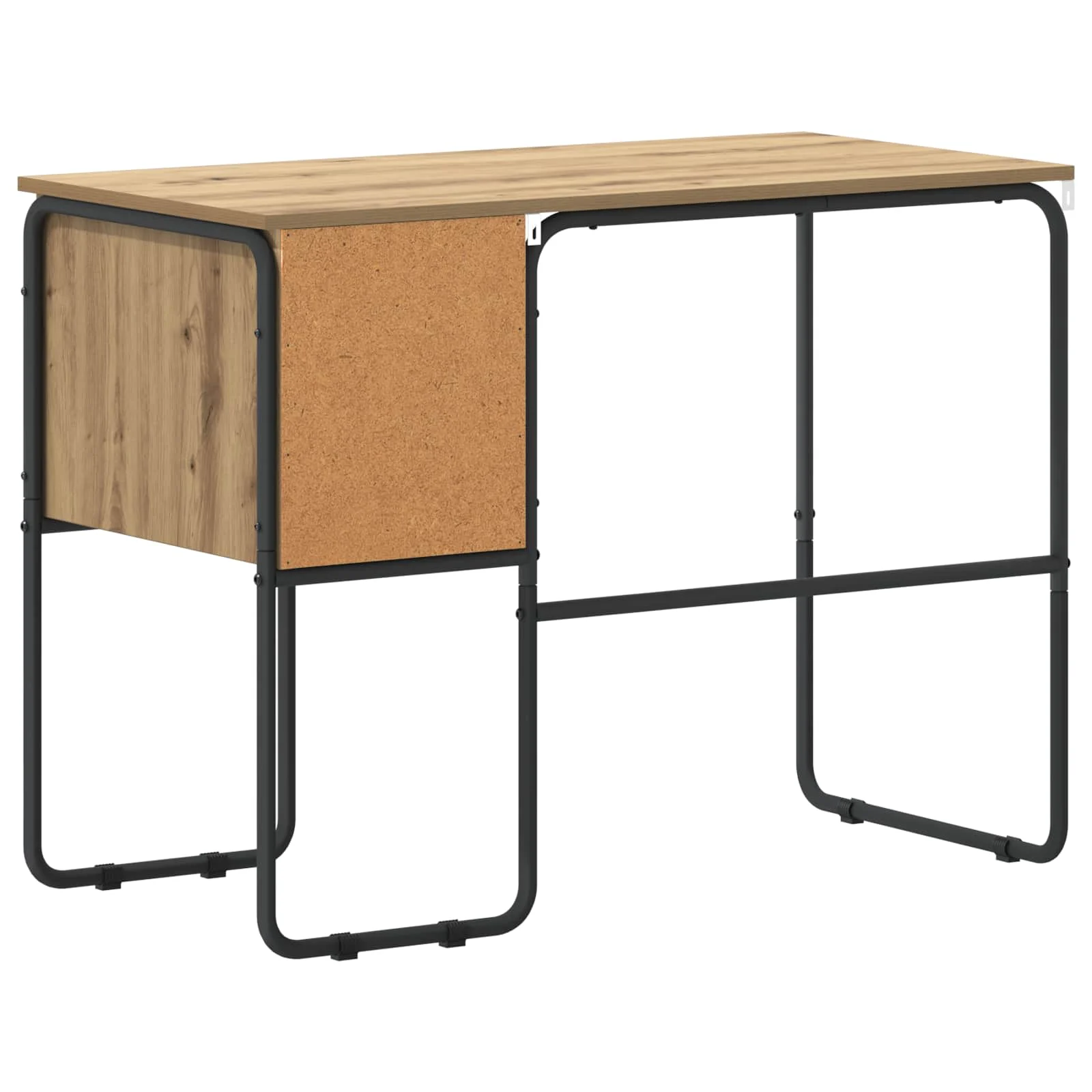 Bureau avec rangement 100 x 50 x 75 cm chêne artisanal bois d'ingénierie – modèle 2 – vue de dos