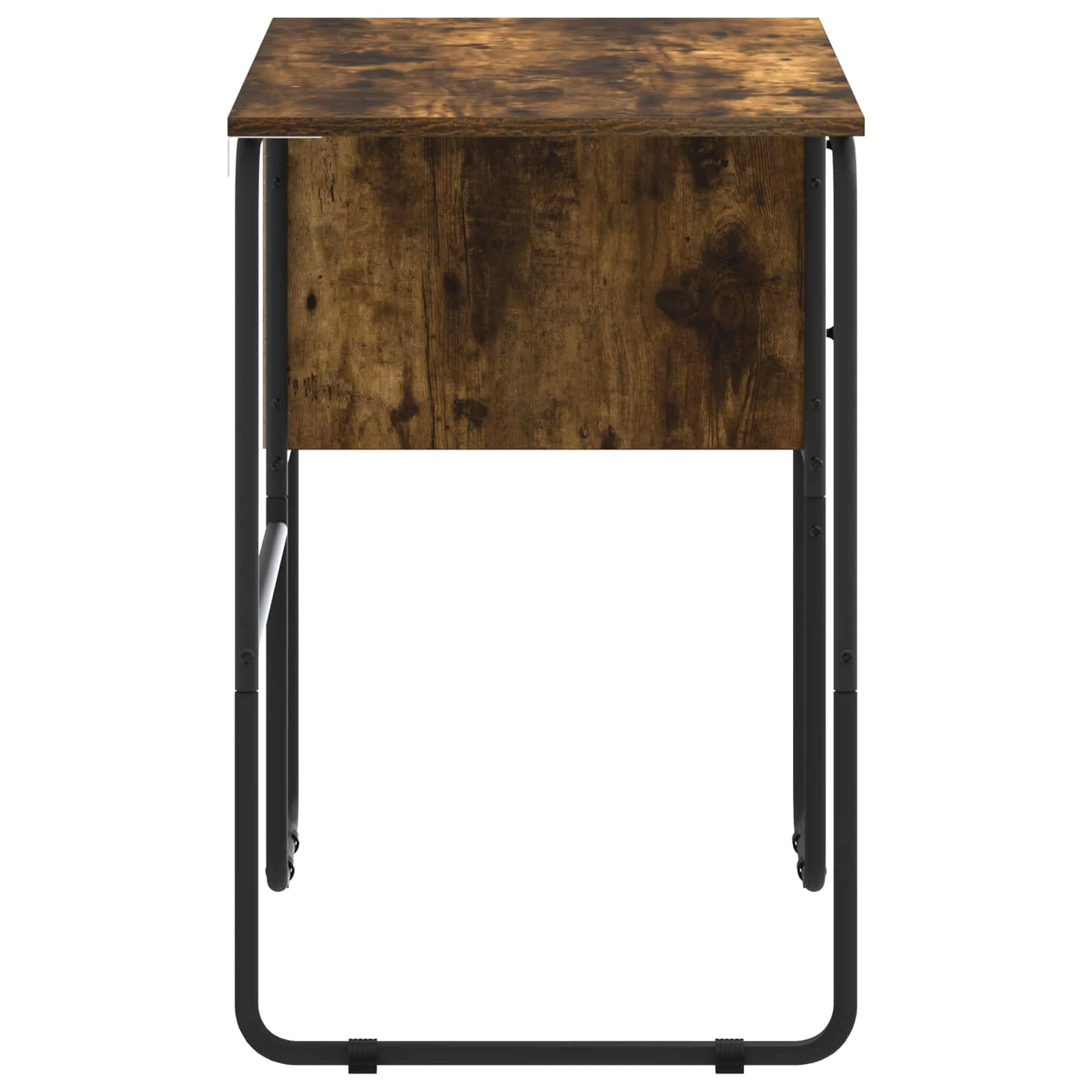 Bureau avec rangement 100 x 50 x 75 cm chêne fumé bois d'ingénierie – modèle 2 – vue de dessus