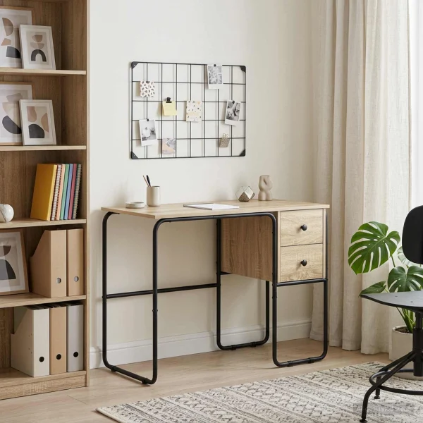 Bureau avec rangement 100 x 50 x 75 cm chêne sonoma bois d'ingénierie – modèle 2 – vue d’ensemble