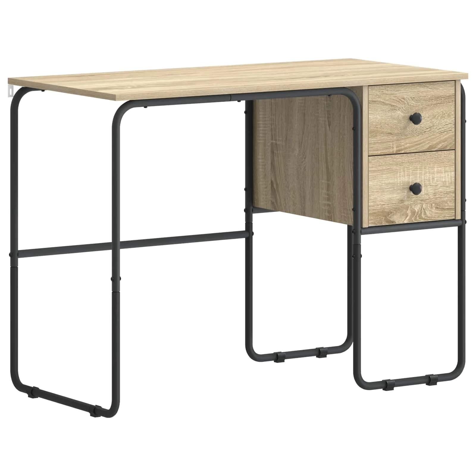 Bureau avec rangement 100 x 50 x 75 cm chêne sonoma bois d'ingénierie – modèle 2 – vue de côté