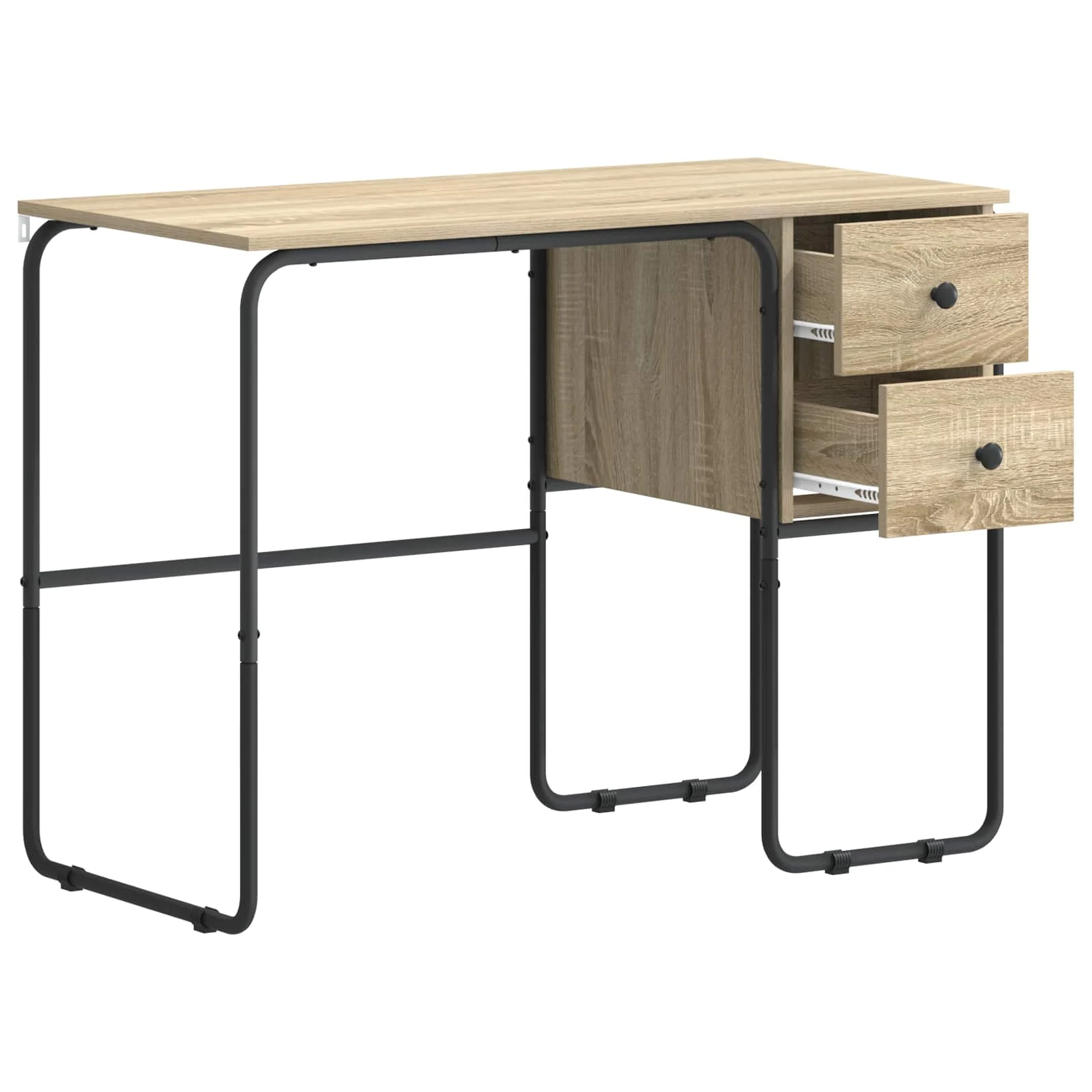 Bureau avec rangement 100 x 50 x 75 cm chêne sonoma bois d'ingénierie – modèle 2 – vue de détail