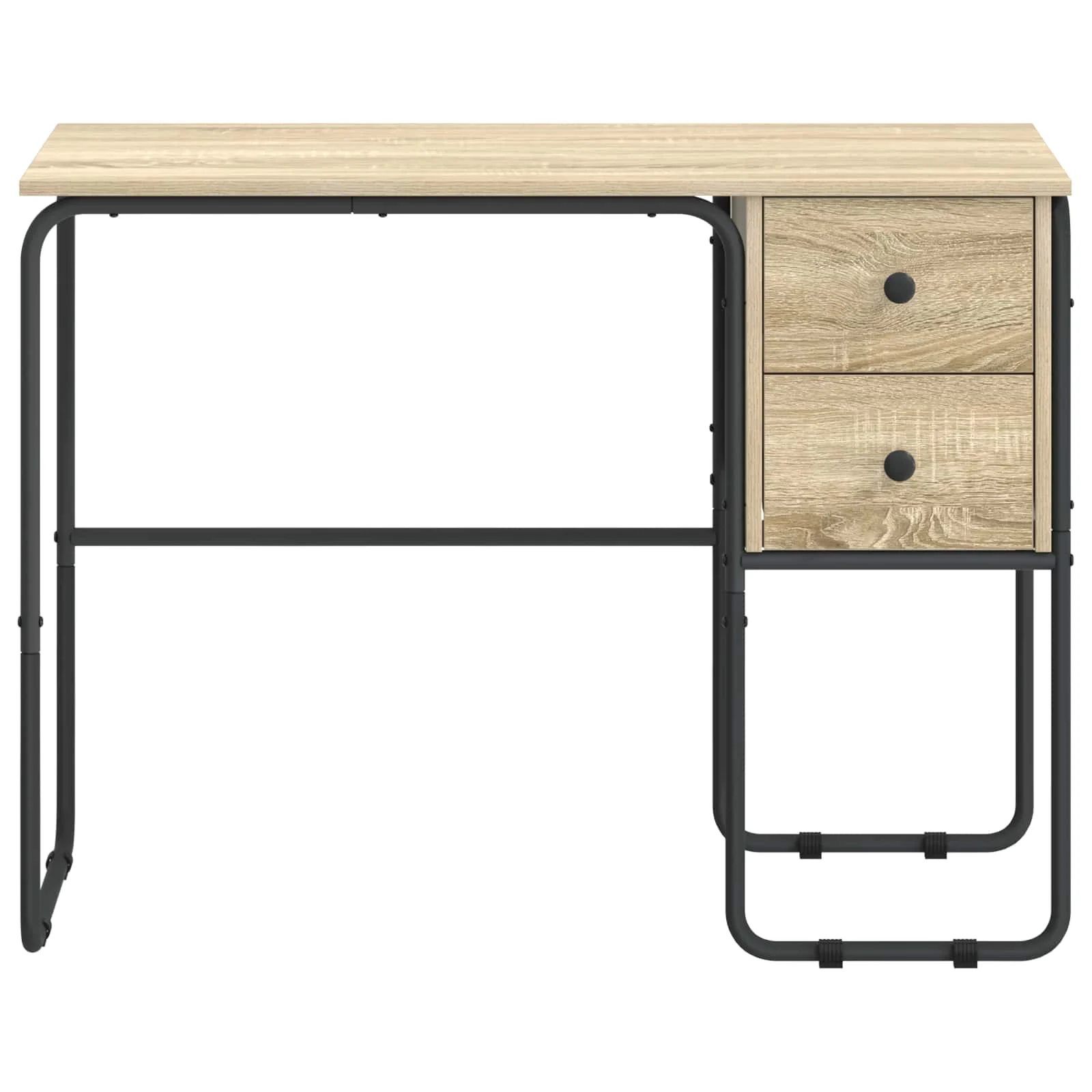 Bureau avec rangement 100 x 50 x 75 cm chêne sonoma bois d'ingénierie – modèle 2 – vue en situation