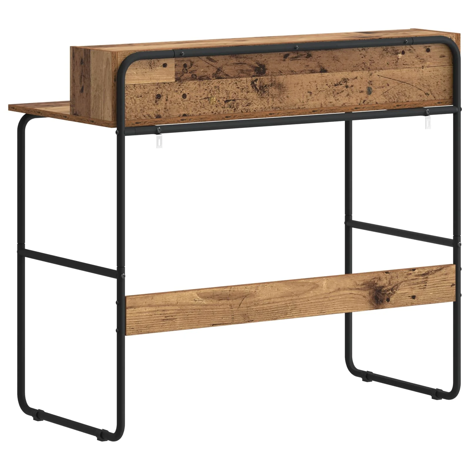 Bureau avec rangement 100 x 50 x 91 cm bois ancien bois d'ingénierie – vue de dessus