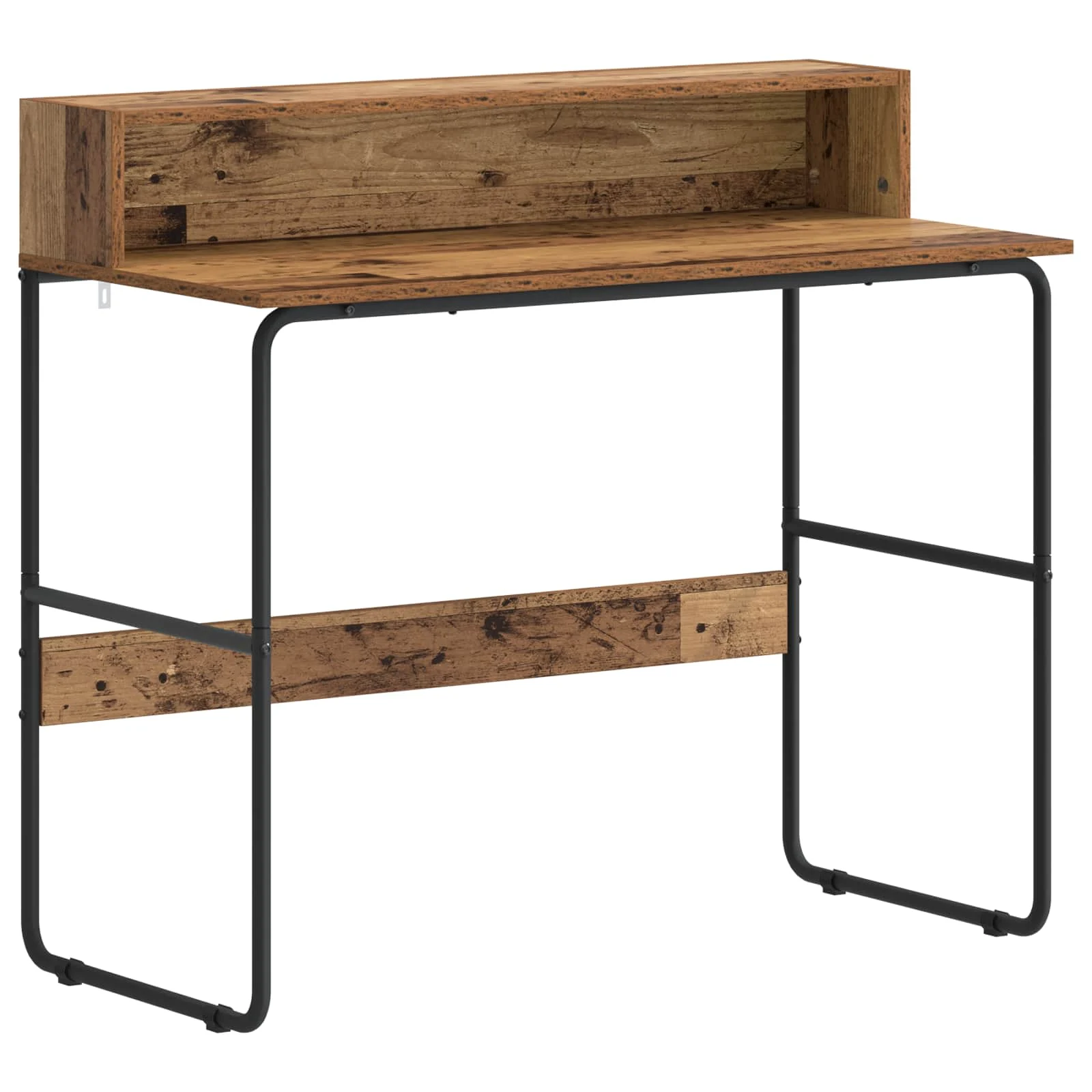 Bureau avec rangement 100 x 50 x 91 cm bois ancien bois d'ingénierie – vue de côté