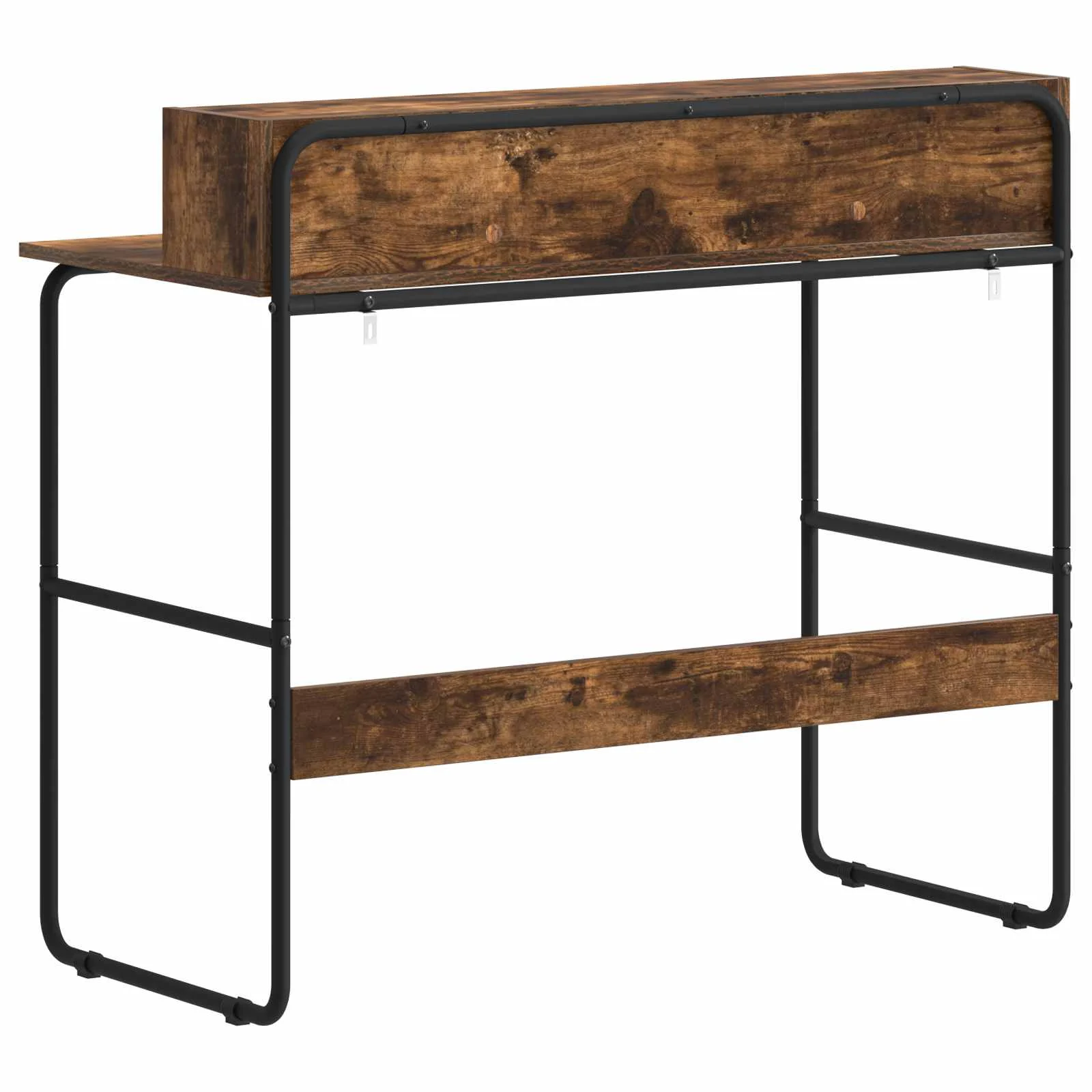 Bureau avec rangement 100 x 50 x 91 cm chêne fumé bois d'ingénierie – vue de dessus