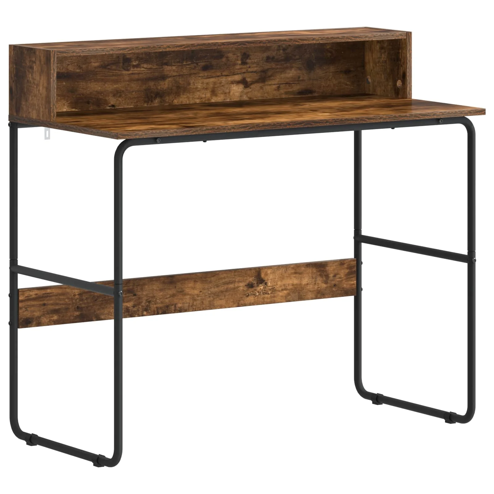 Bureau avec rangement 100 x 50 x 91 cm chêne fumé bois d'ingénierie – vue de côté