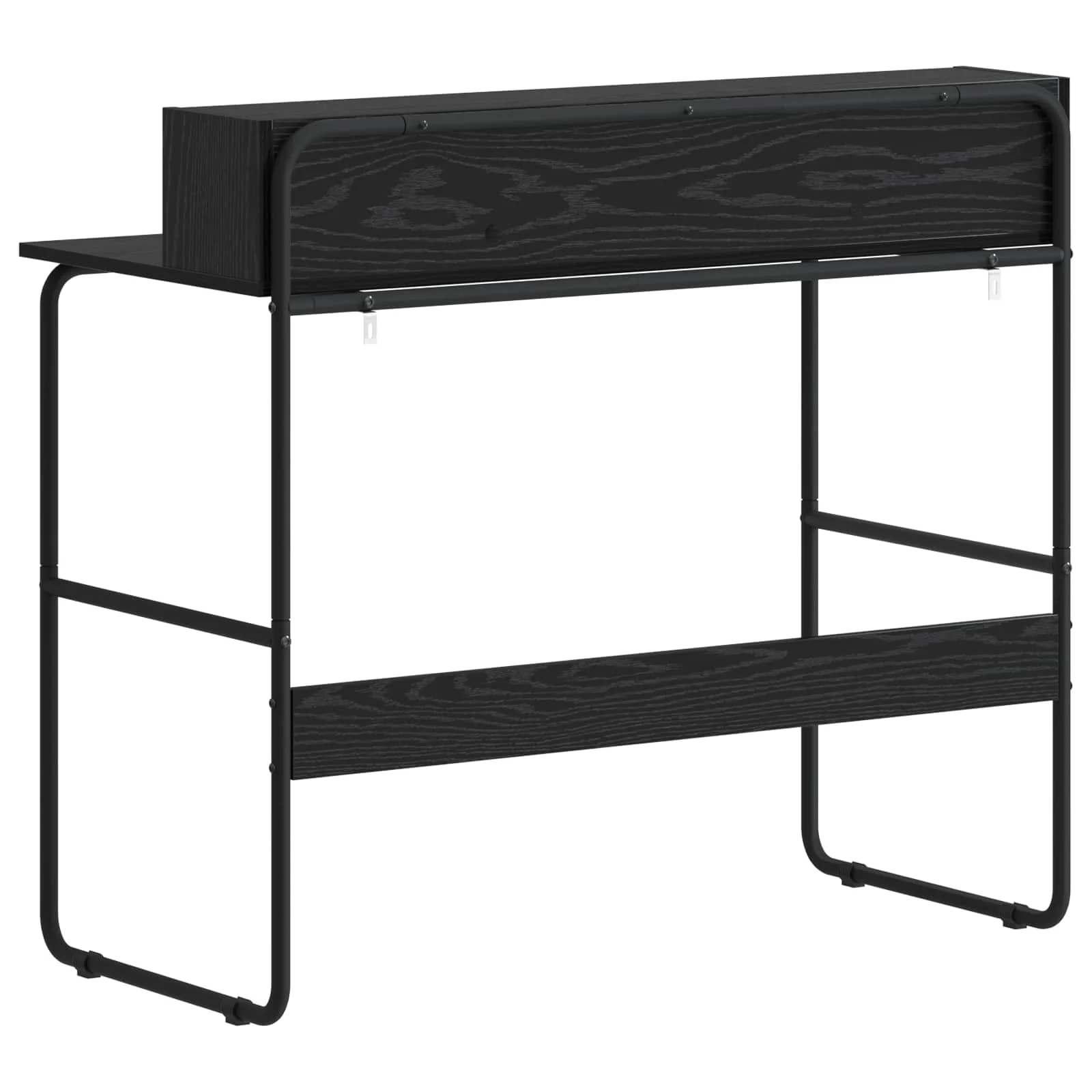 Bureau avec rangement 100 x 50 x 91 cm chêne noir bois d'ingénierie – vue de dessus