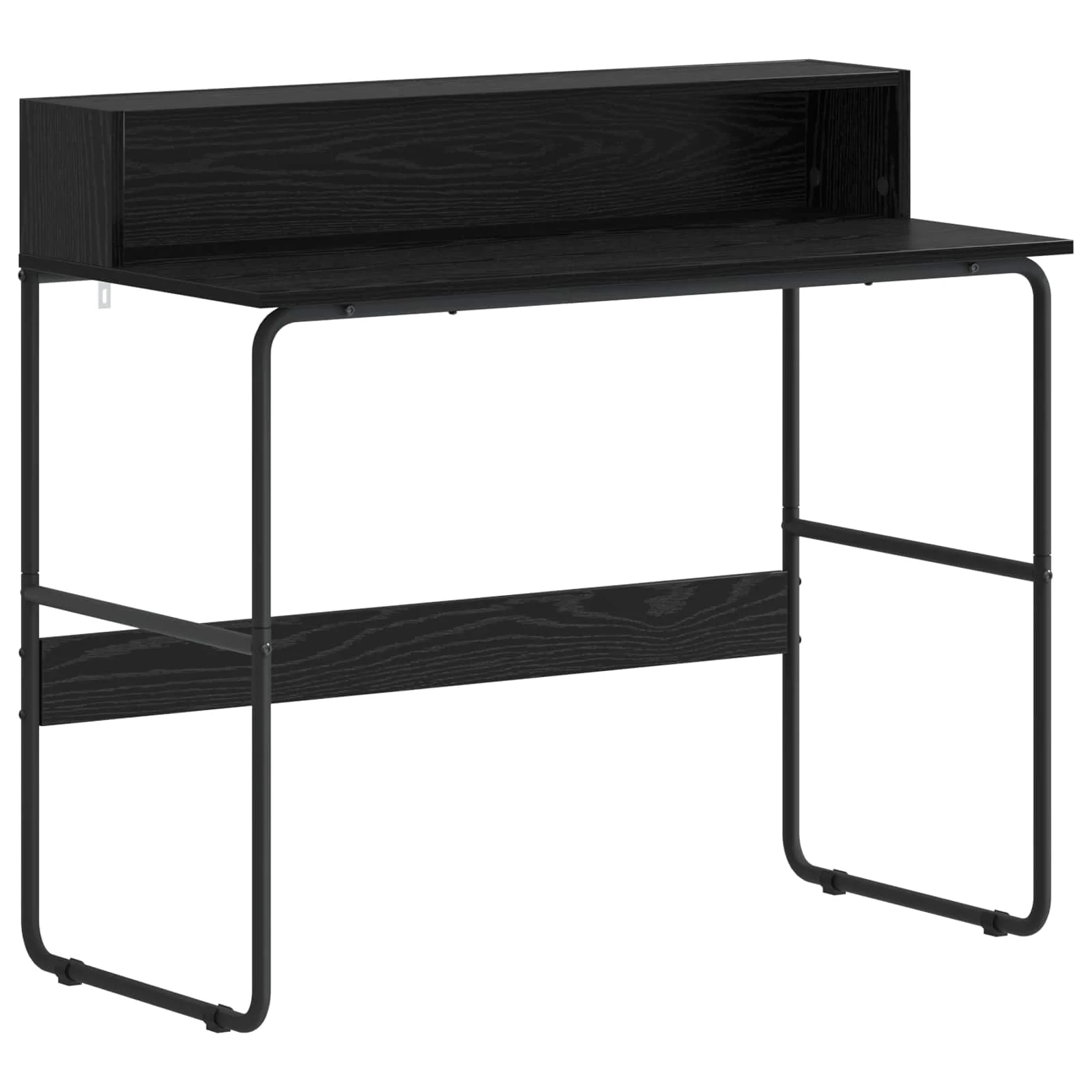 Bureau avec rangement 100 x 50 x 91 cm chêne noir bois d'ingénierie – vue de côté