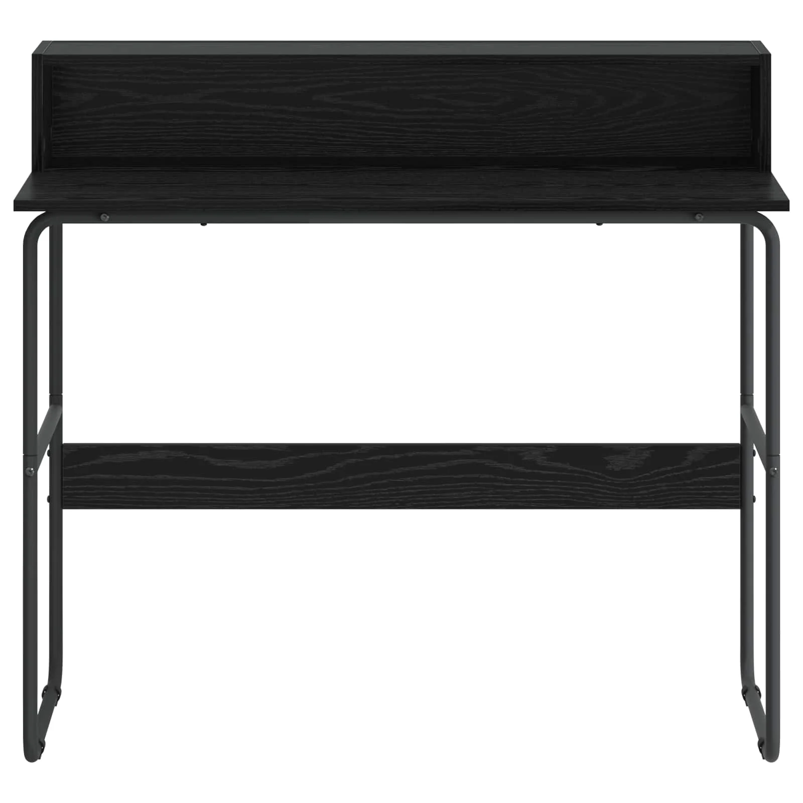 Bureau avec rangement 100 x 50 x 91 cm chêne noir bois d'ingénierie – vue de détail