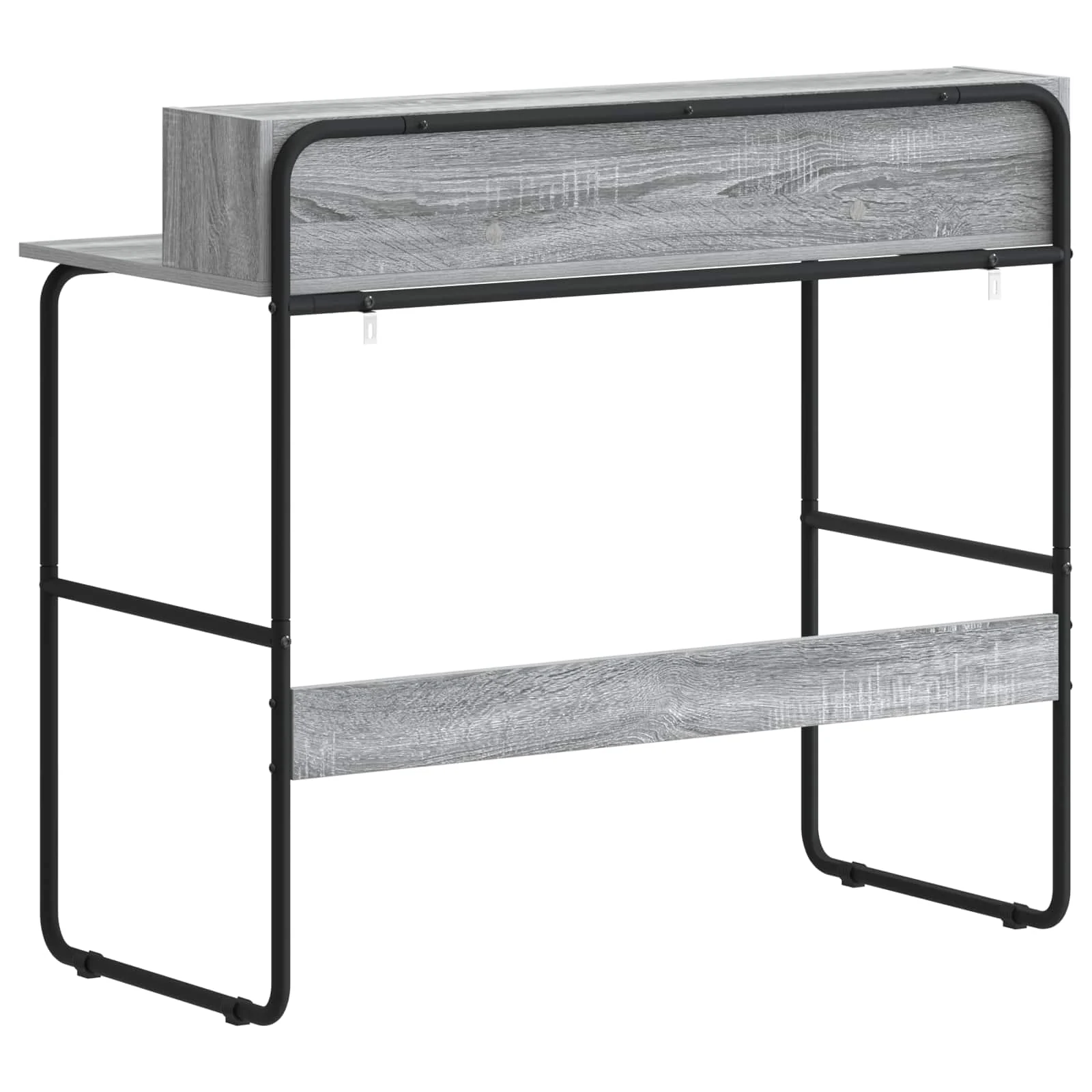 Bureau avec rangement 100 x 50 x 91 cm sonoma gris bois d'ingénierie – vue de dessus