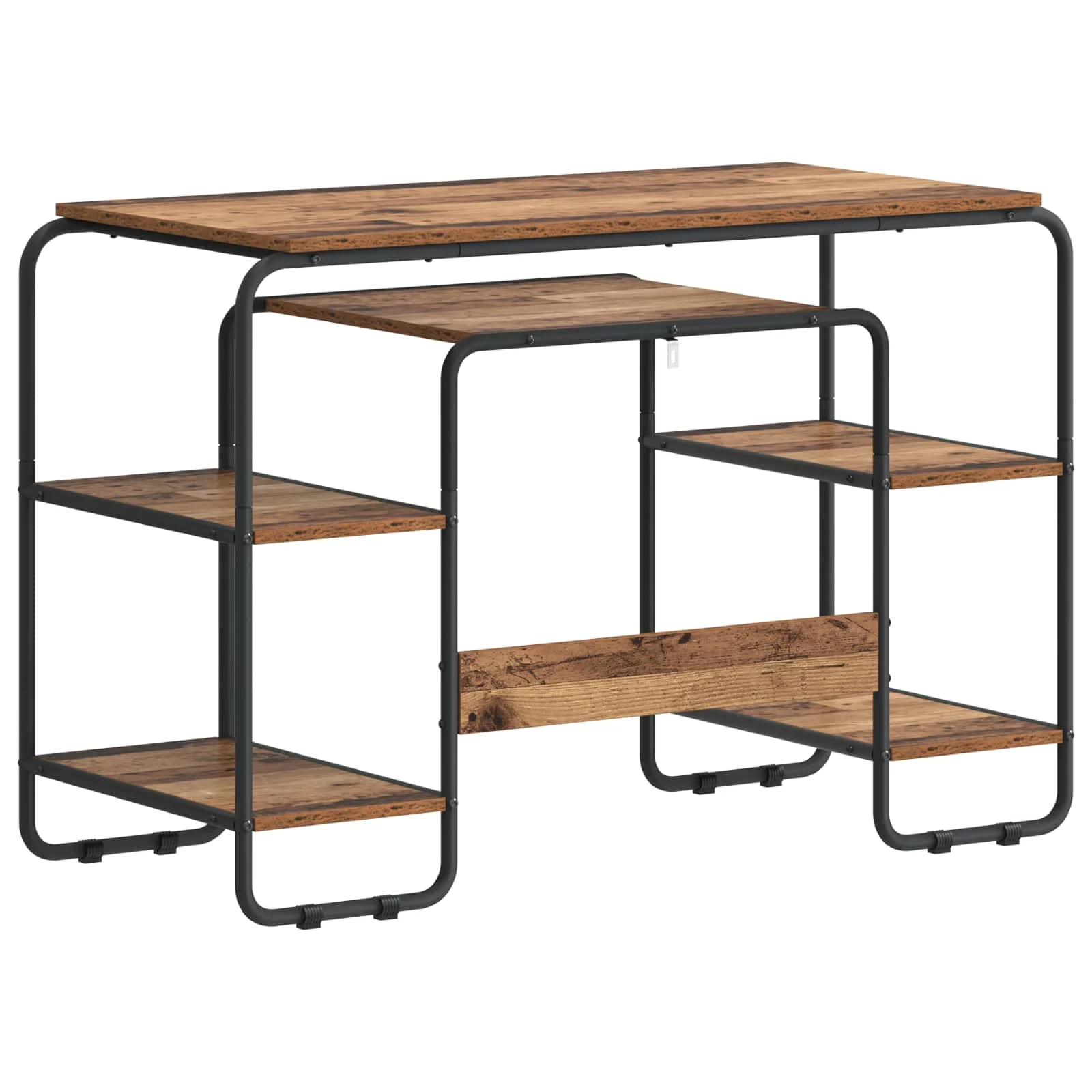 Bureau avec rangement 113,5 x 52 x 75,5 cm bois ancien bois d'ingénierie – vue de dessus