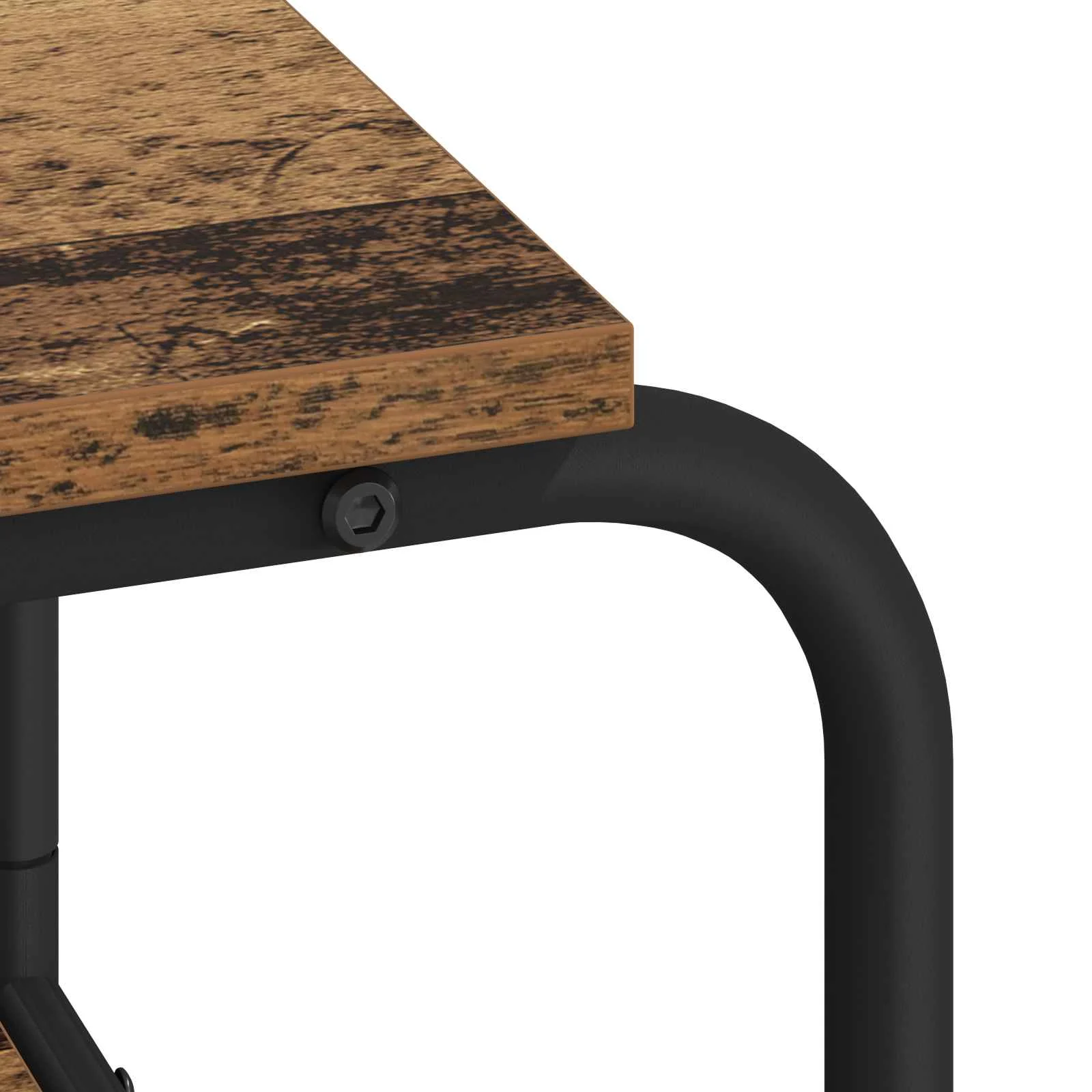 Bureau avec rangement 113,5 x 52 x 75,5 cm bois ancien bois d'ingénierie – vue de dos
