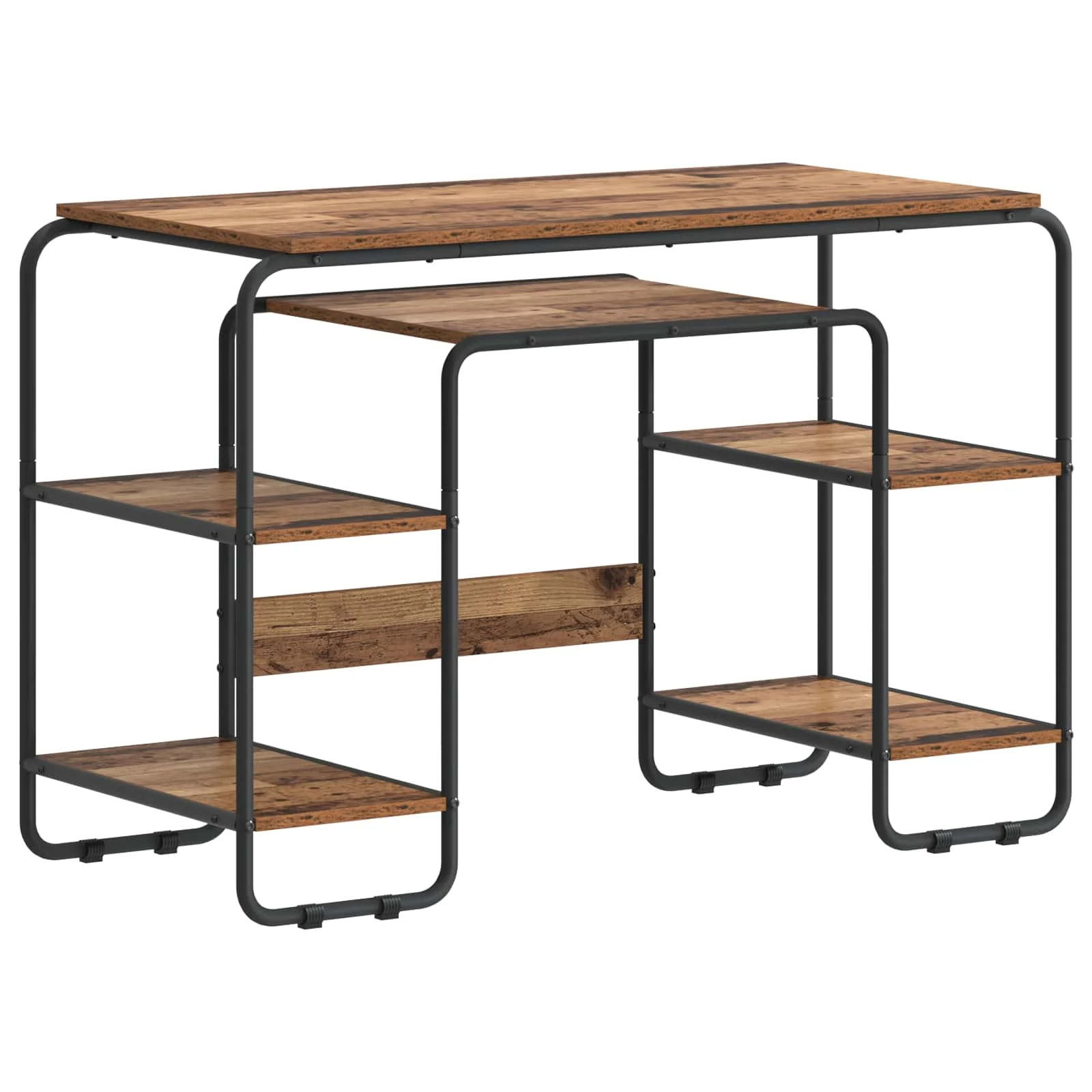 Bureau avec rangement 113,5 x 52 x 75,5 cm bois ancien bois d'ingénierie – vue de côté