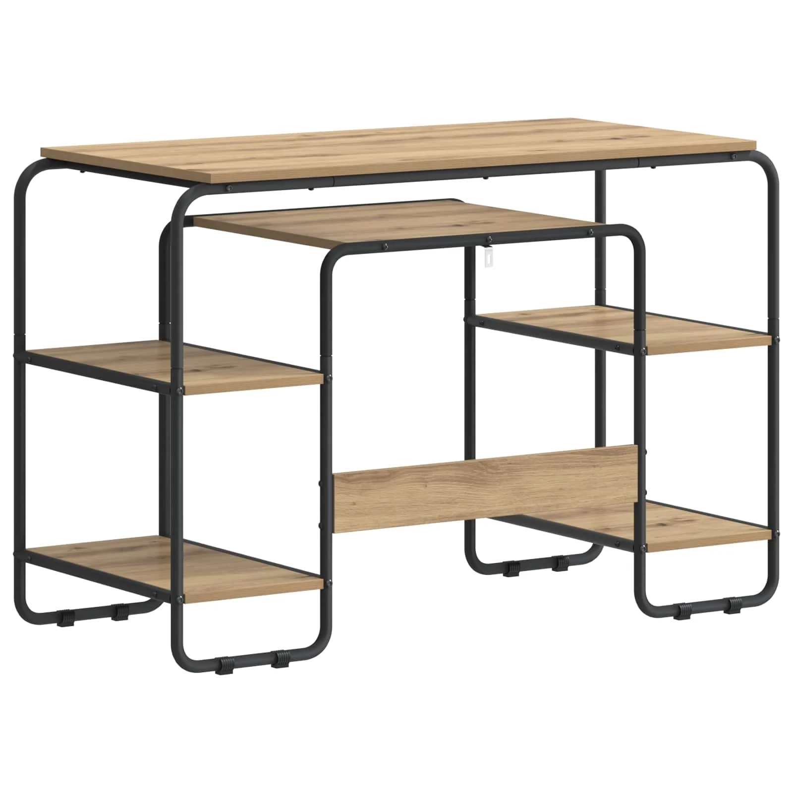 Bureau avec rangement 113,5 x 52 x 75,5 cm chêne artisanal bois d'ingénierie – vue de dessus