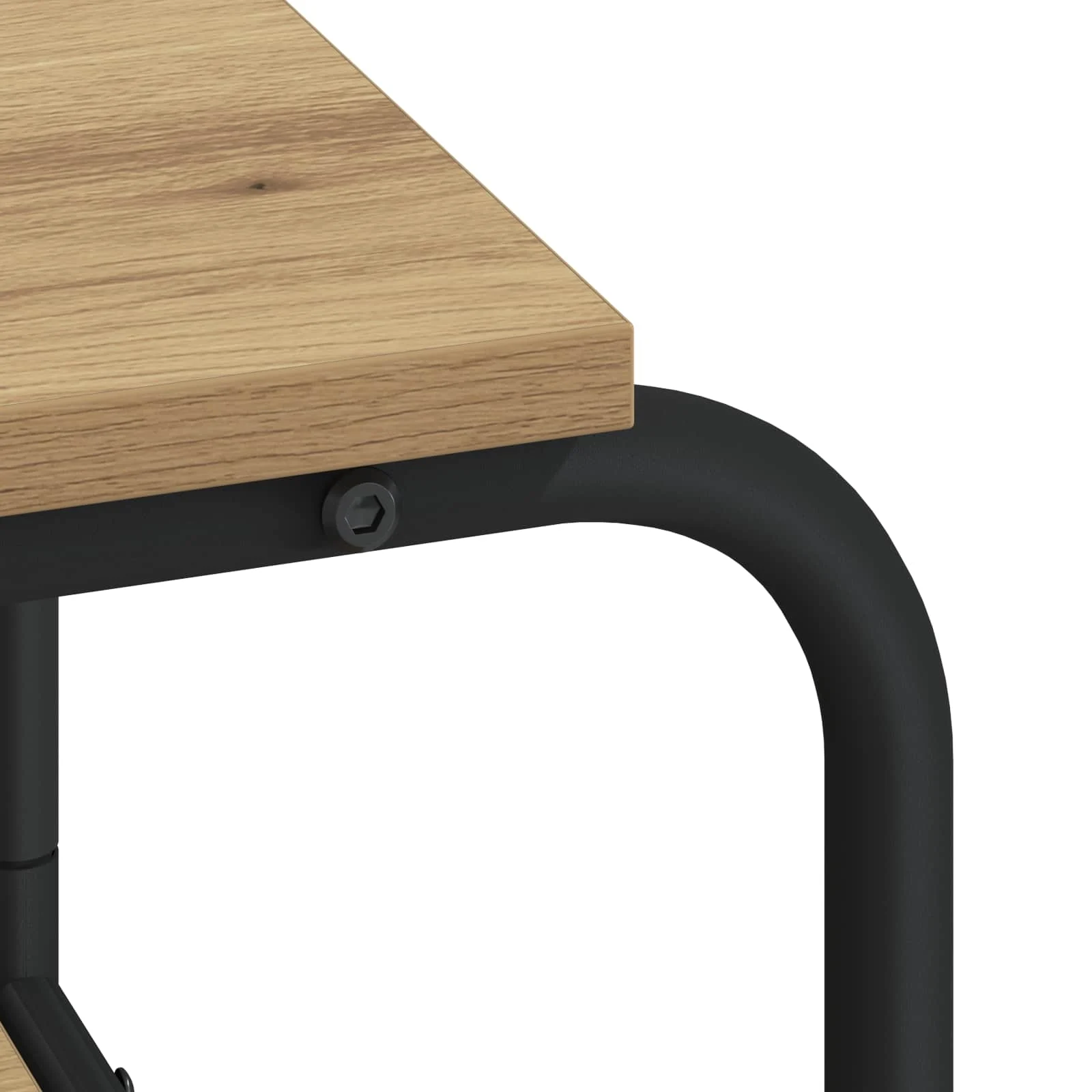 Bureau avec rangement 113,5 x 52 x 75,5 cm chêne artisanal bois d'ingénierie – vue de dos