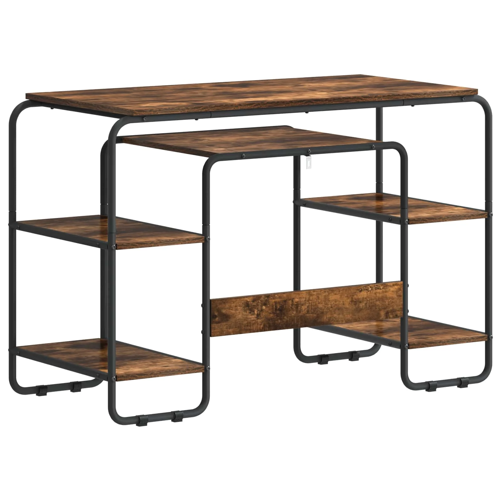 Bureau avec rangement 113,5 x 52 x 75,5 cm chêne fumé bois d'ingénierie – vue de dessus