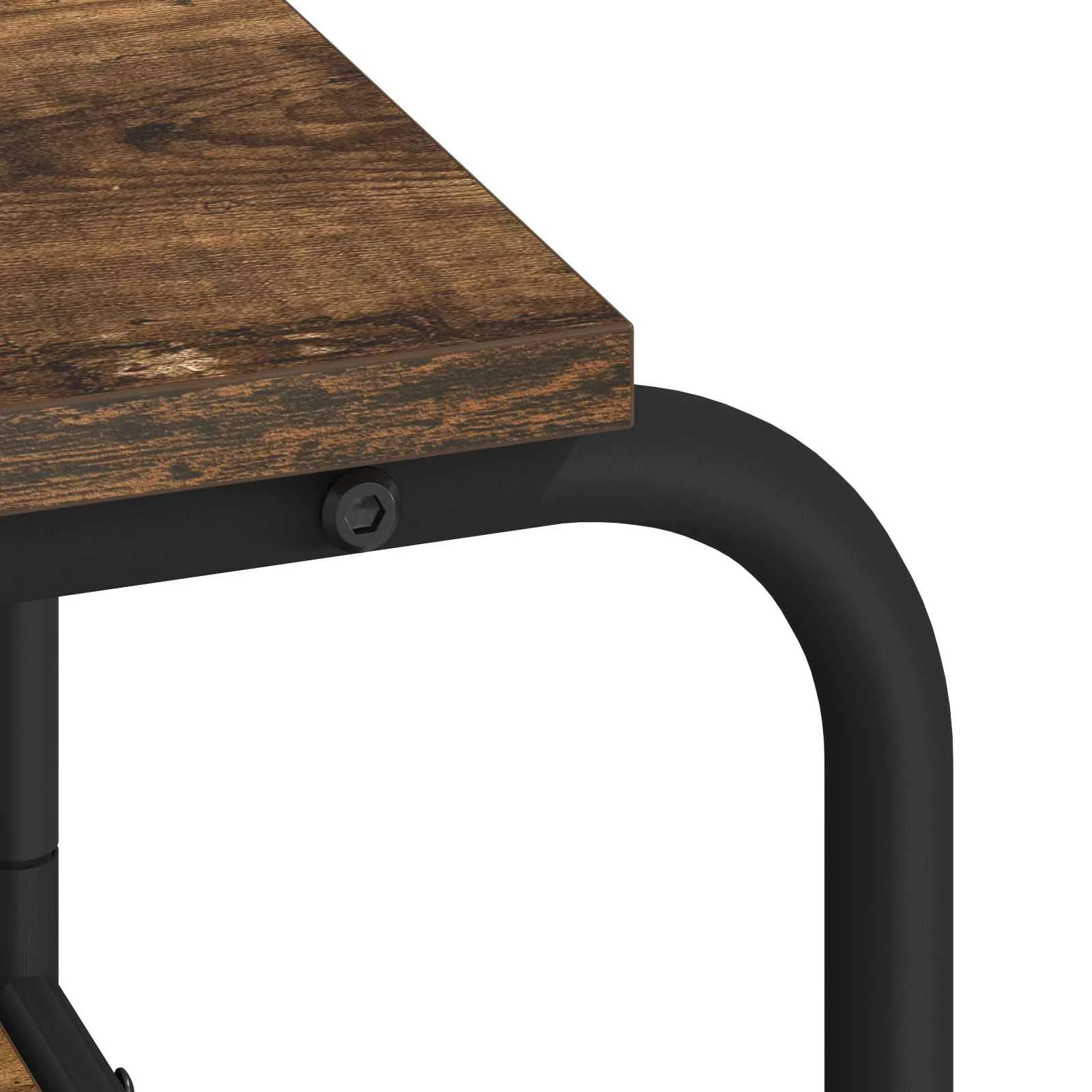 Bureau avec rangement 113,5 x 52 x 75,5 cm chêne fumé bois d'ingénierie – vue de dos