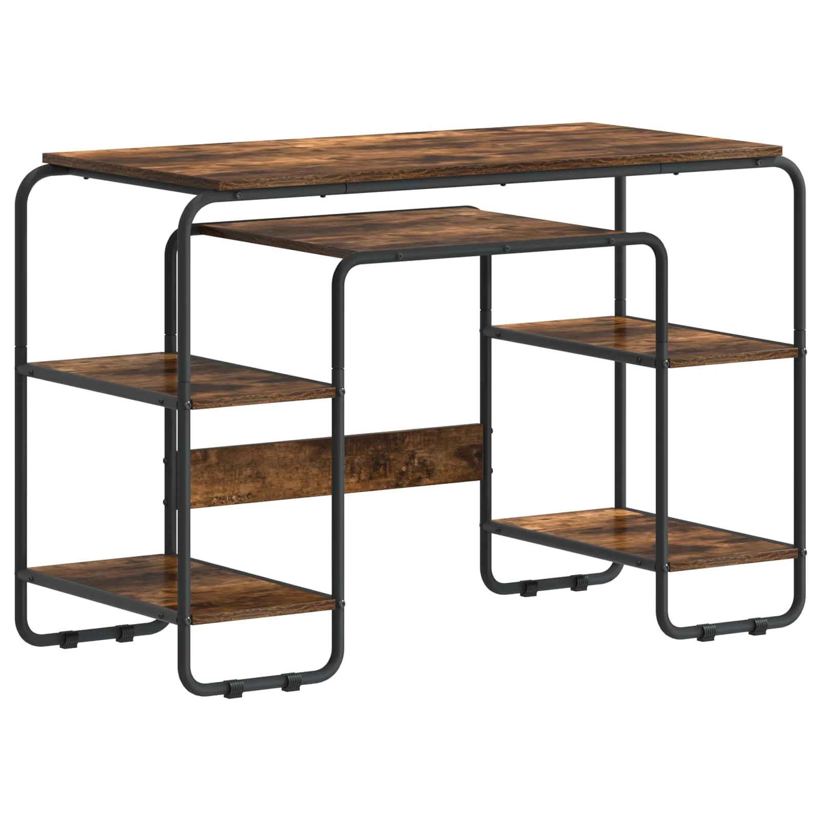 Bureau avec rangement 113,5 x 52 x 75,5 cm chêne fumé bois d'ingénierie – vue de côté